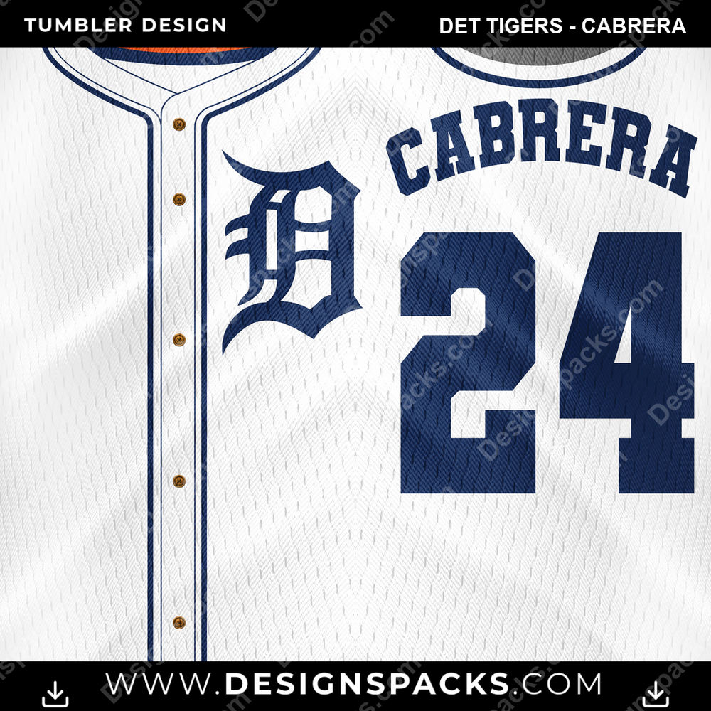 Baseball Jersey DET Tigers - Cabrera Tumbler Digital Wrap Design