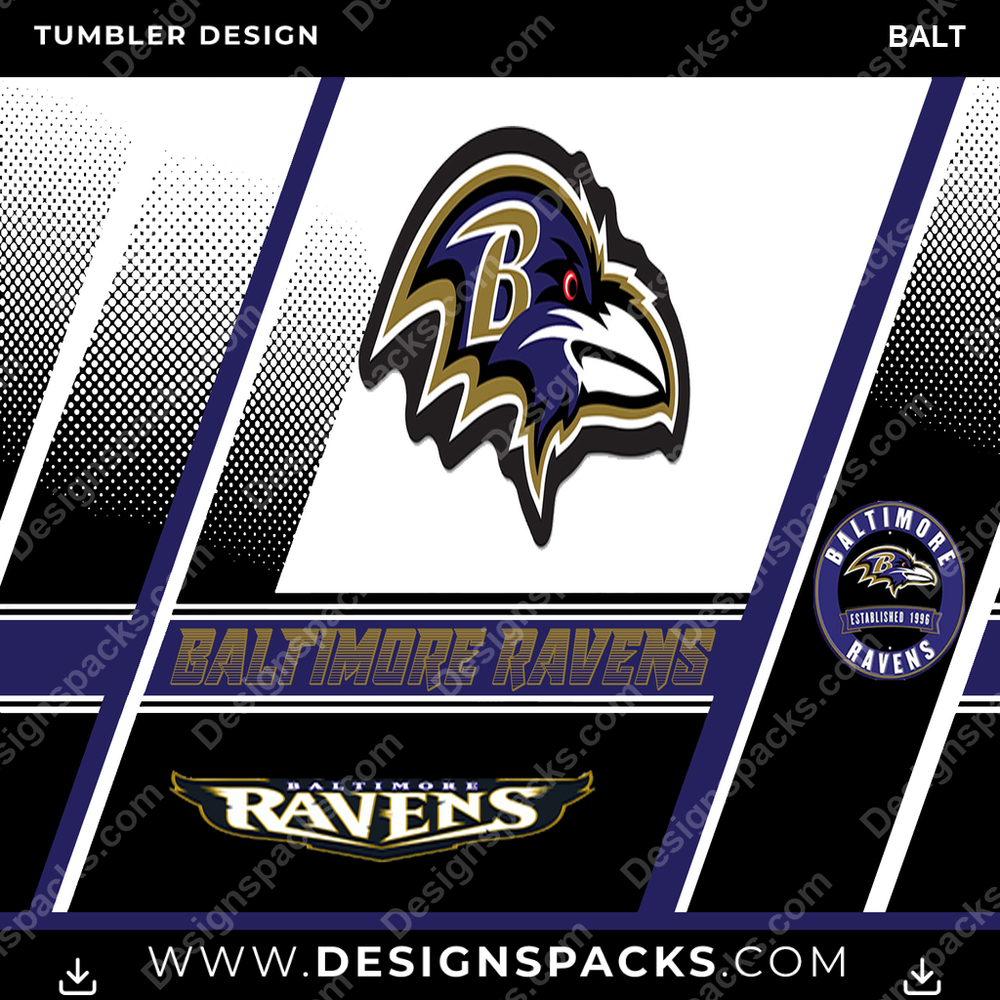 Football Sports BALT NFL Football Tumbler Digital Wrap Design Download