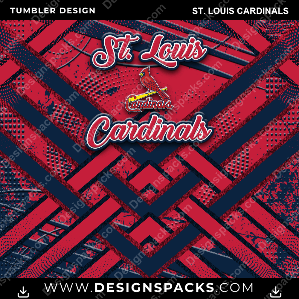 Baseball Glitter Stripe St. Louis Cardinals MLB Baseball Tumbler Digital Wrap Design Download