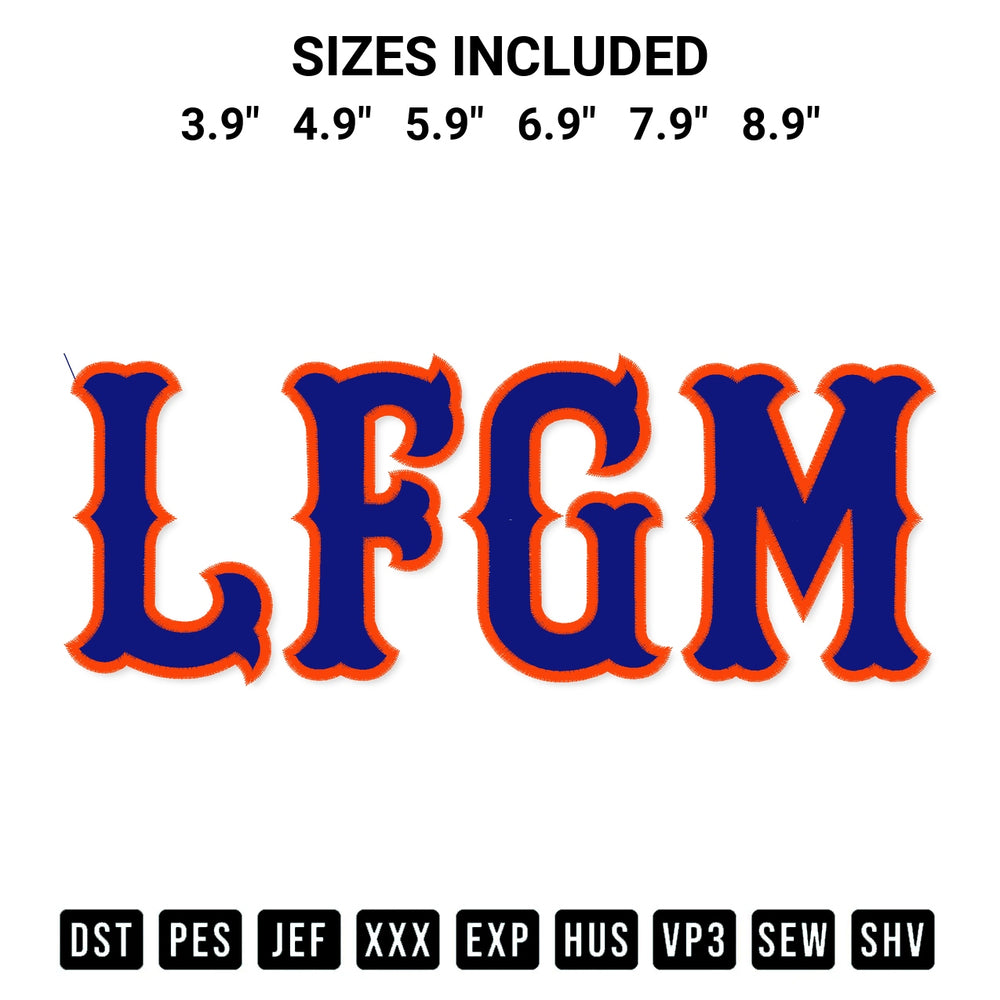 Discover the perfect addition to your crafting collection: Lfgm Baseball Embroidery Design embroidery file. Instantly available at Designspacks.com. Available sizes: 3.9", 4.9", 5.9", 6.9", 7.9", 8.9".