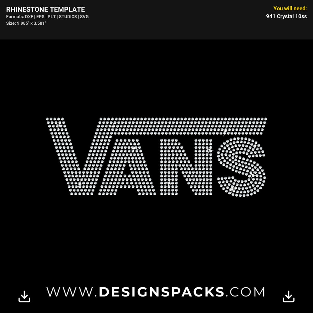 Vans Off The Wall Logo Rhinestone Digital Template