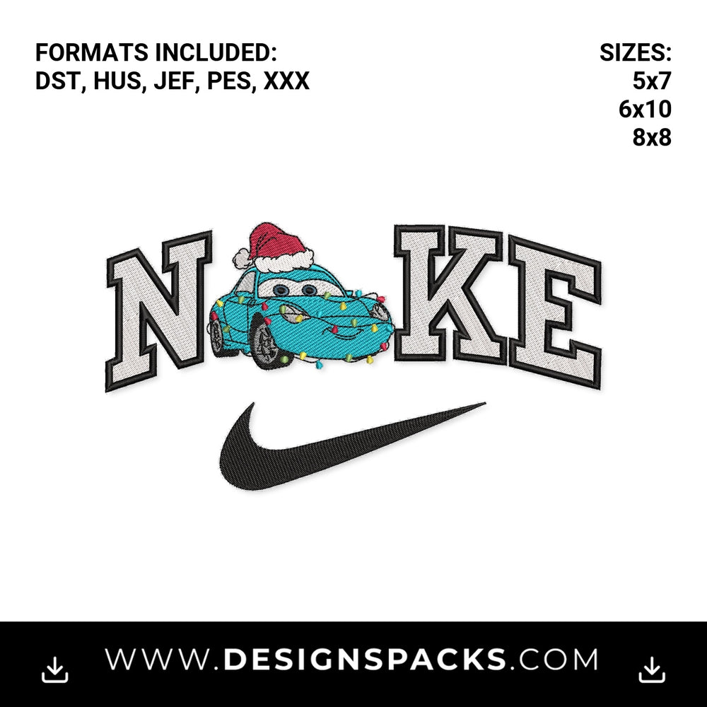Christmas Sally Carrera Swoosh Embroidery Design - Instant digital download pattern at Designspacks.com