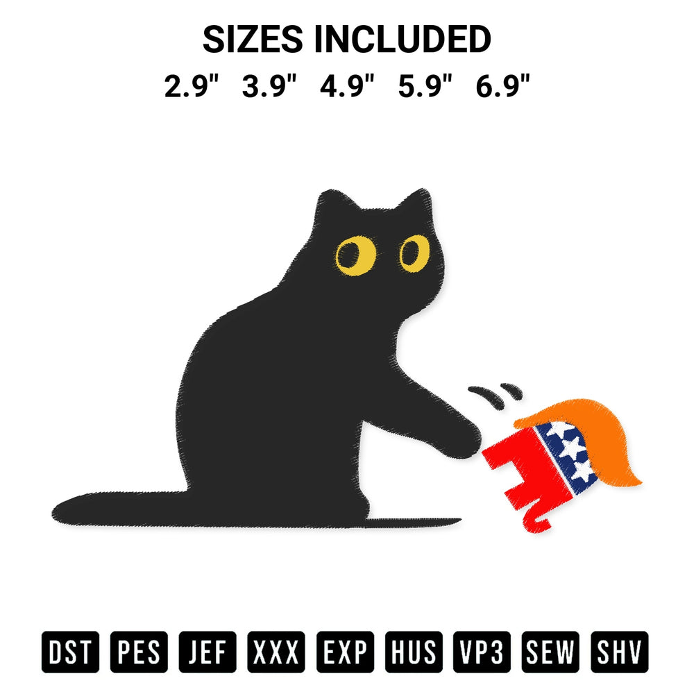 Get the Black Cat Vote Embroidery Design embroidery design for your custom crafts! Premium digitized files available for instant download at Designspacks.com. Available sizes: 2.9", 3.9", 4.9", 5.9", 6.9".