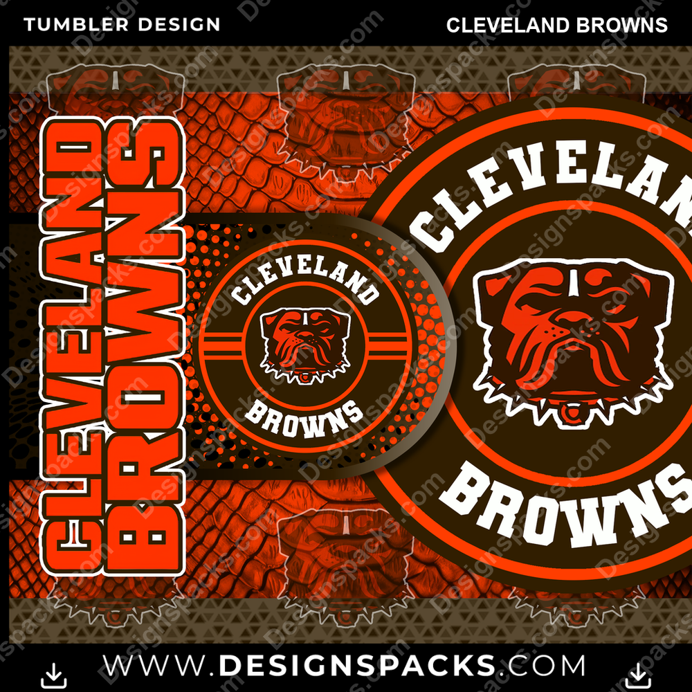 Football Hyper Cleveland Browns Tumbler Digital Wrap Design