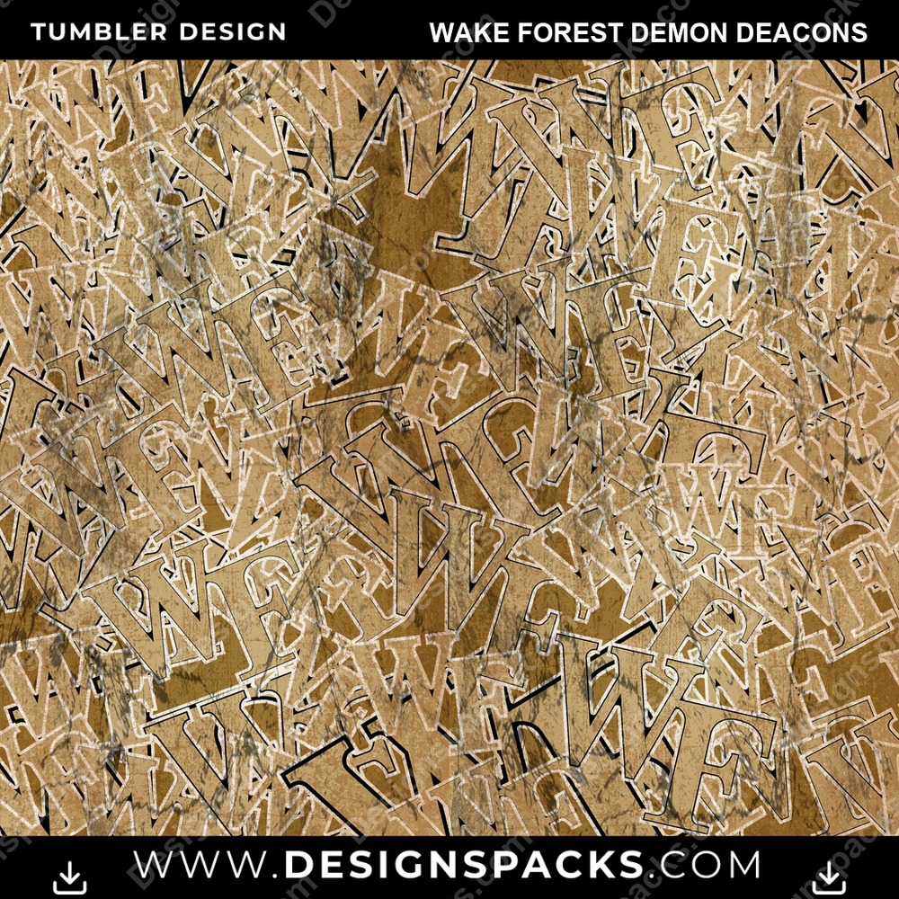 College Sport Logo BG Wake Forest Demon Deacons NCAA College Sport Tumbler Digital Wrap Design Download