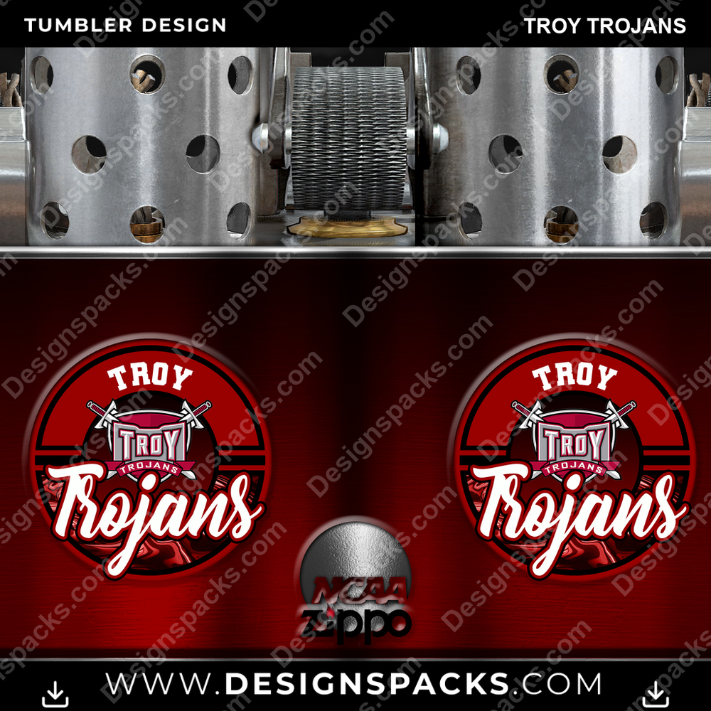 College Sport Zippo Lighter Troy Trojans Tumbler Digital Wrap Design