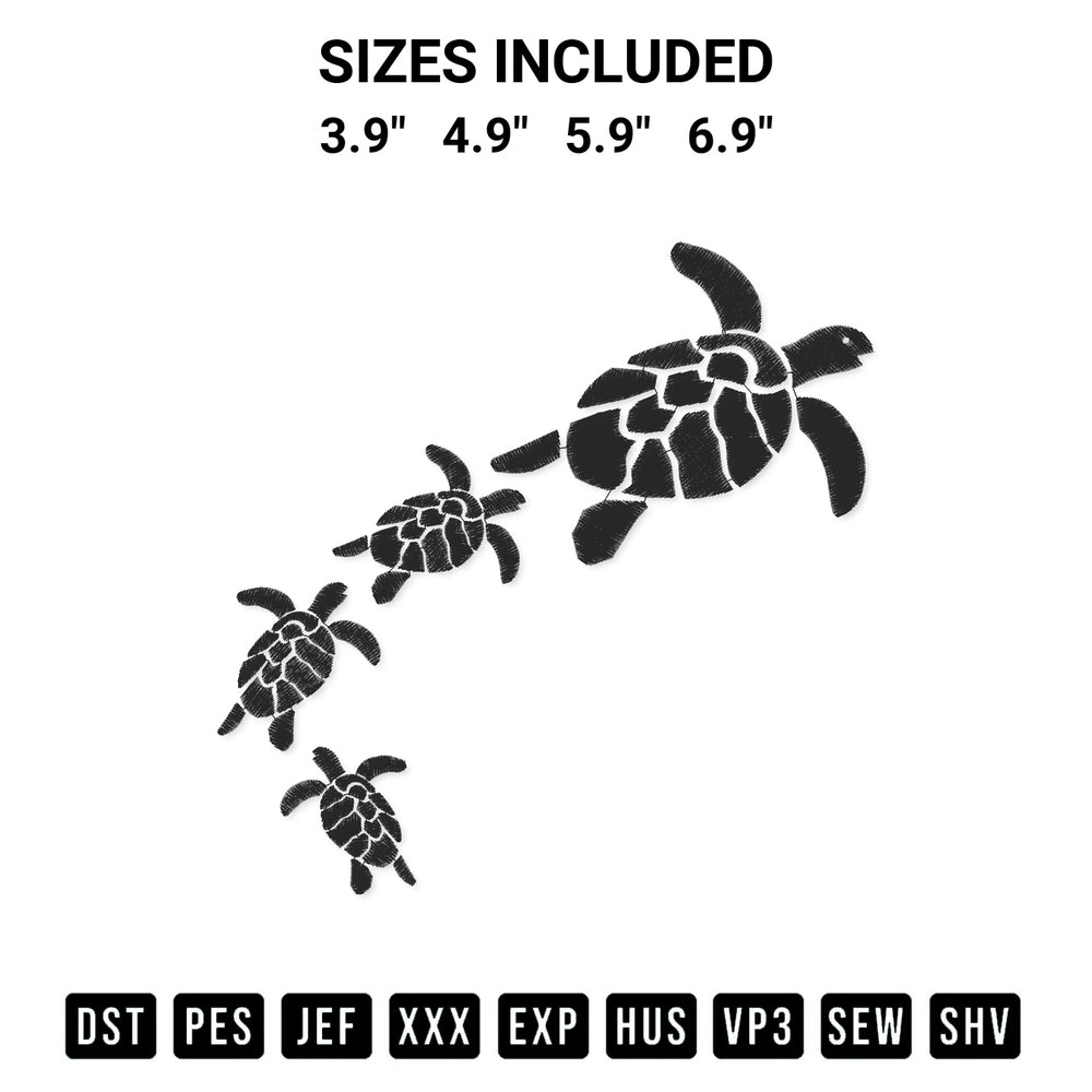 Elevate your next project with our Sea Turtle Lovers Summer Embroidery Design embroidery file. Shop high-quality digital patterns instantly at Designspacks.com. Available sizes: 3.9", 4.9", 5.9", 6.9".