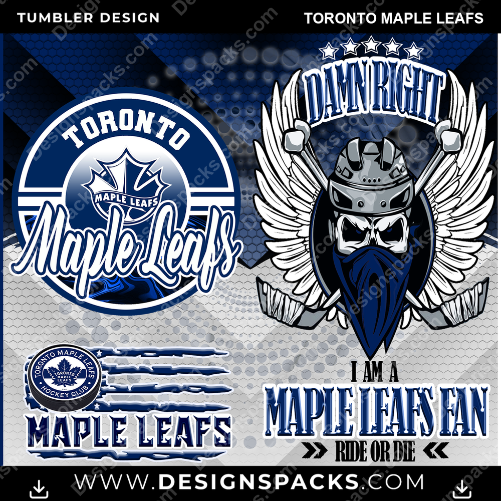 Hockey Skull Team Toronto Maple Leafs Tumbler Digital Wrap Design