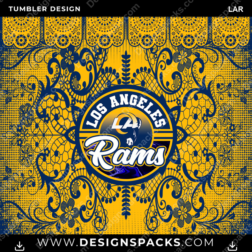 Football Lace & Logo LAR Tumbler Digital Wrap Design