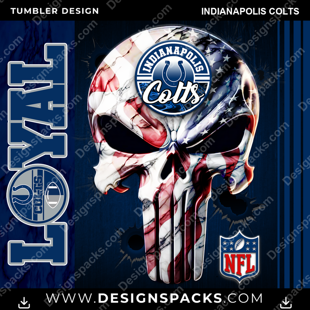 Football Loyal Indianapolis Colts Tumbler Digital Wrap Design