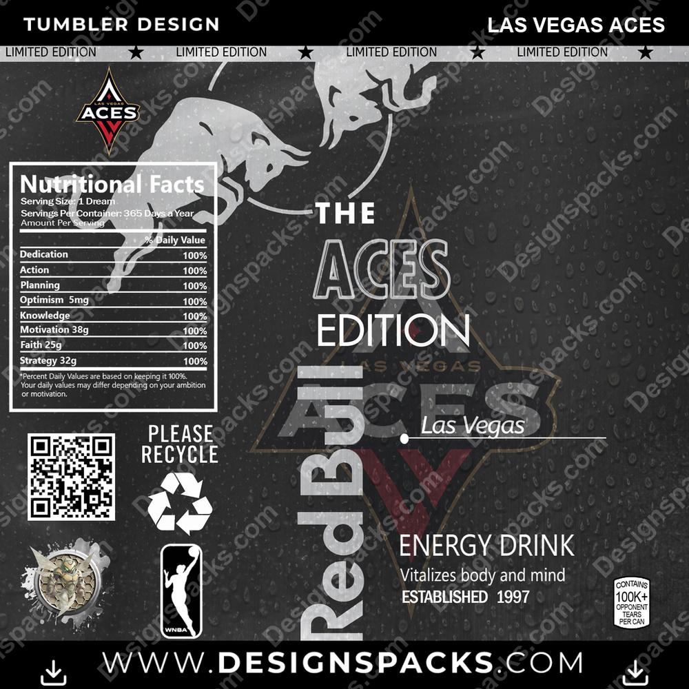 Basketball Red Bull Las Vegas Aces NBA Basketball Tumbler Digital Wrap Design Download