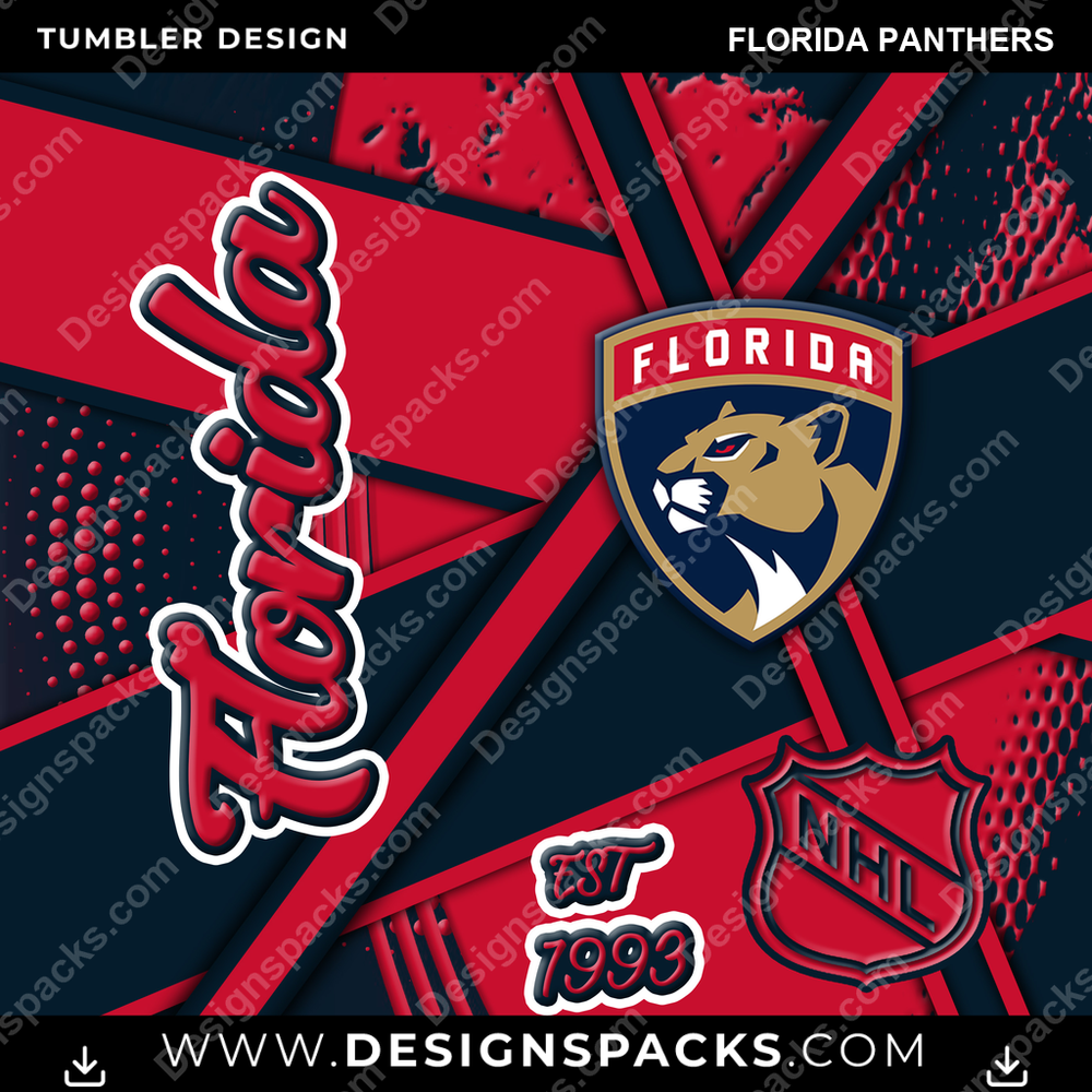 Ice Hockey Team Sport Florida Panthers NHL Hockey Tumbler Digital Wrap Design Download