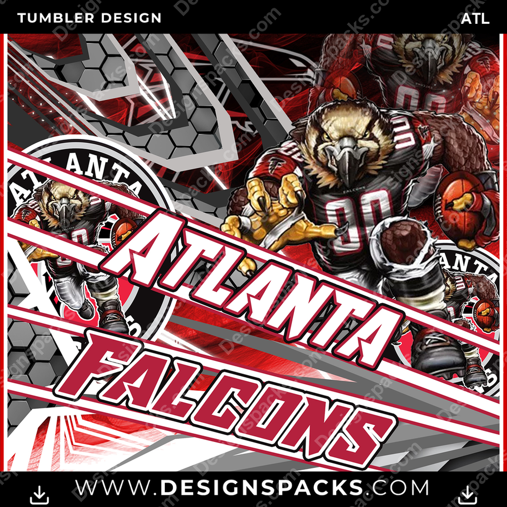Football Sporty ATL NFL Football Tumbler Digital Wrap Design Download