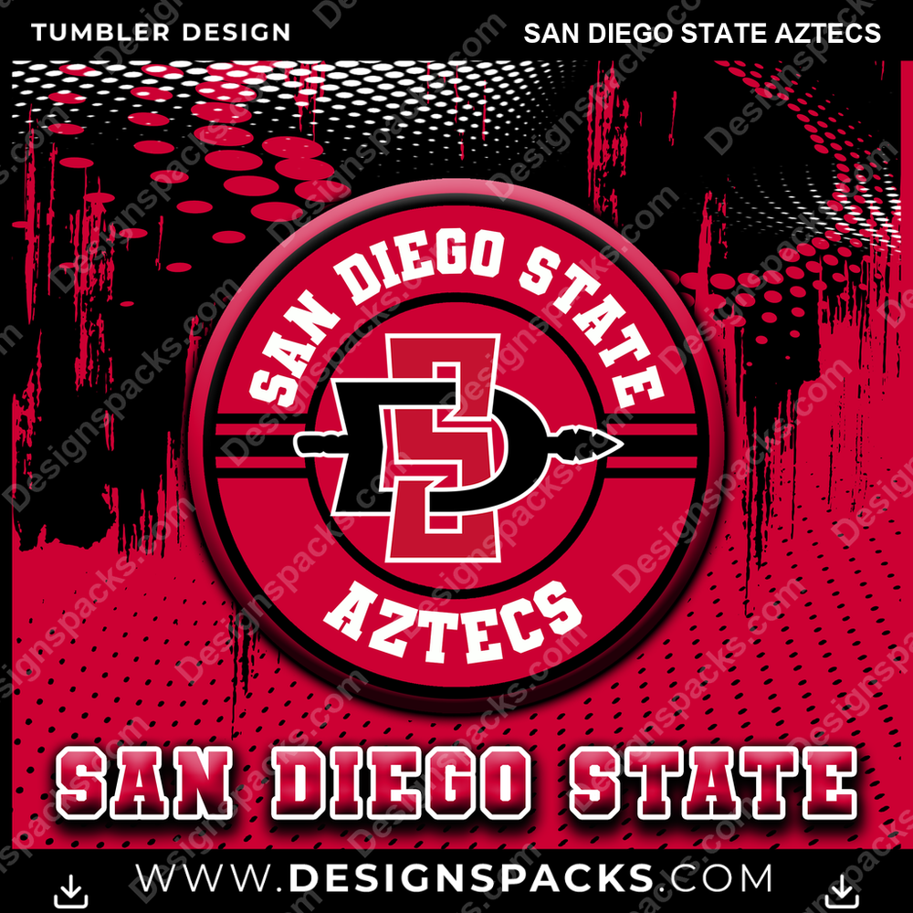 College Sport Dot Logo San Diego State Aztecs NCAA College Sport Tumbler Digital Wrap Design Download