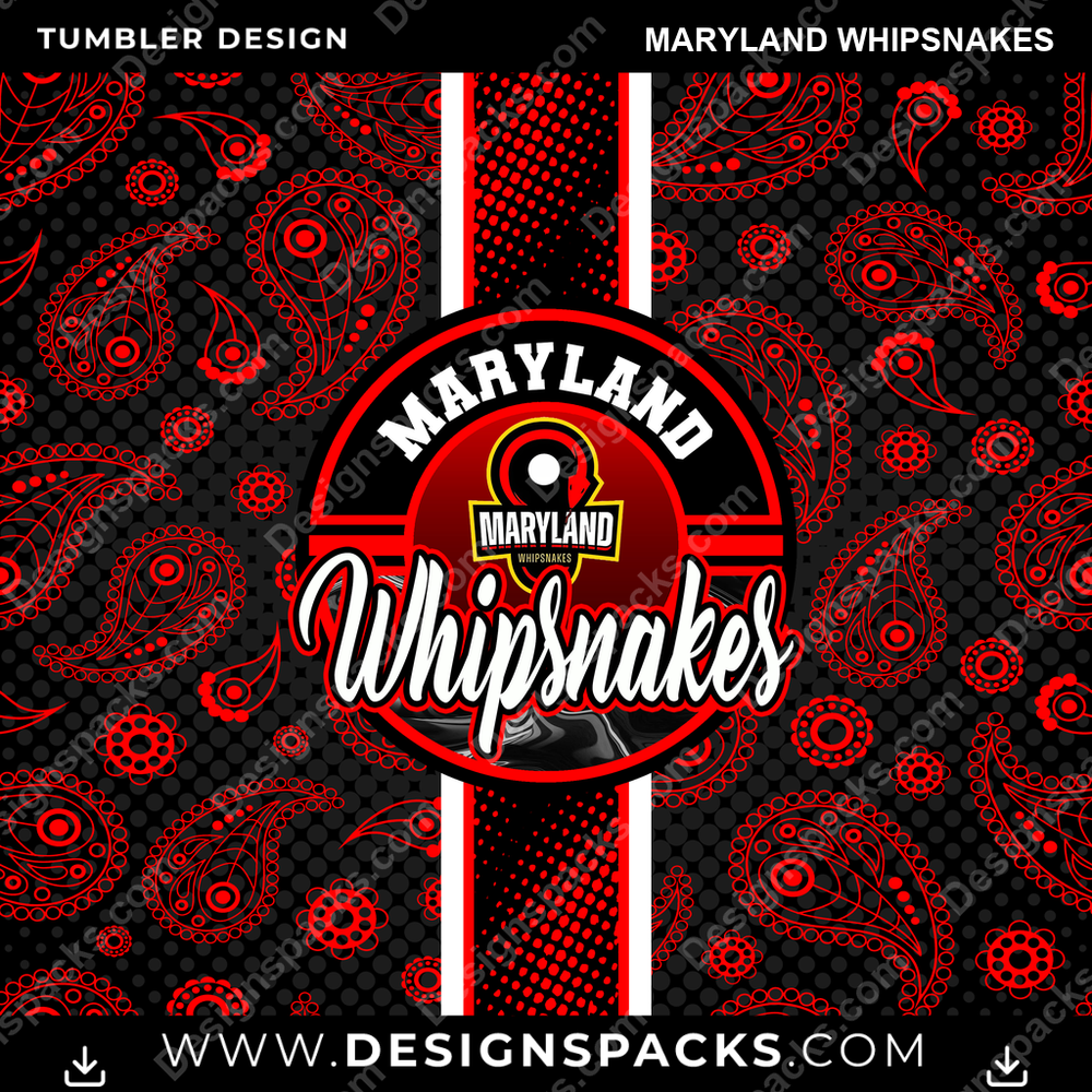 Lacrosse Handkerchief Maryland Whipsnakes PLL Lacrosse Tumbler Digital Wrap Design Download