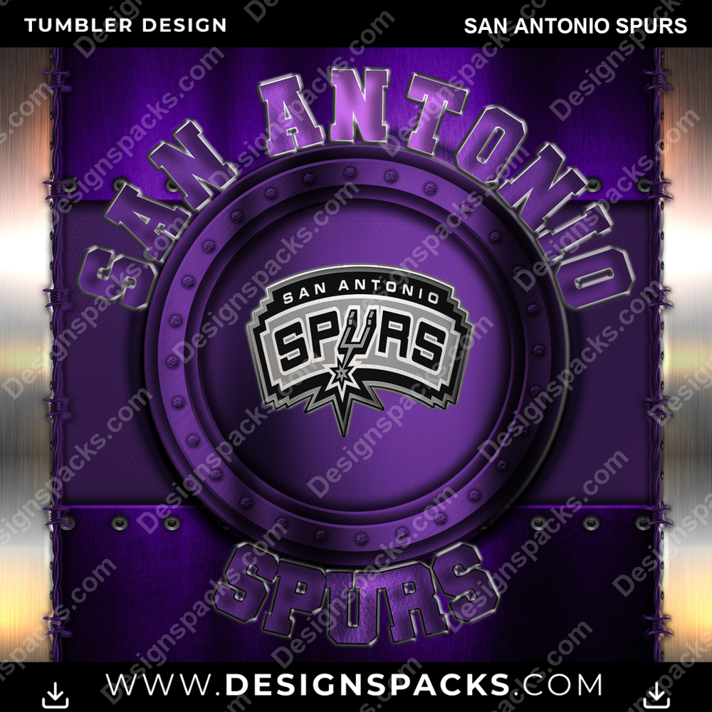 Basketball Metal San Antonio Spurs Tumbler Digital Wrap Design