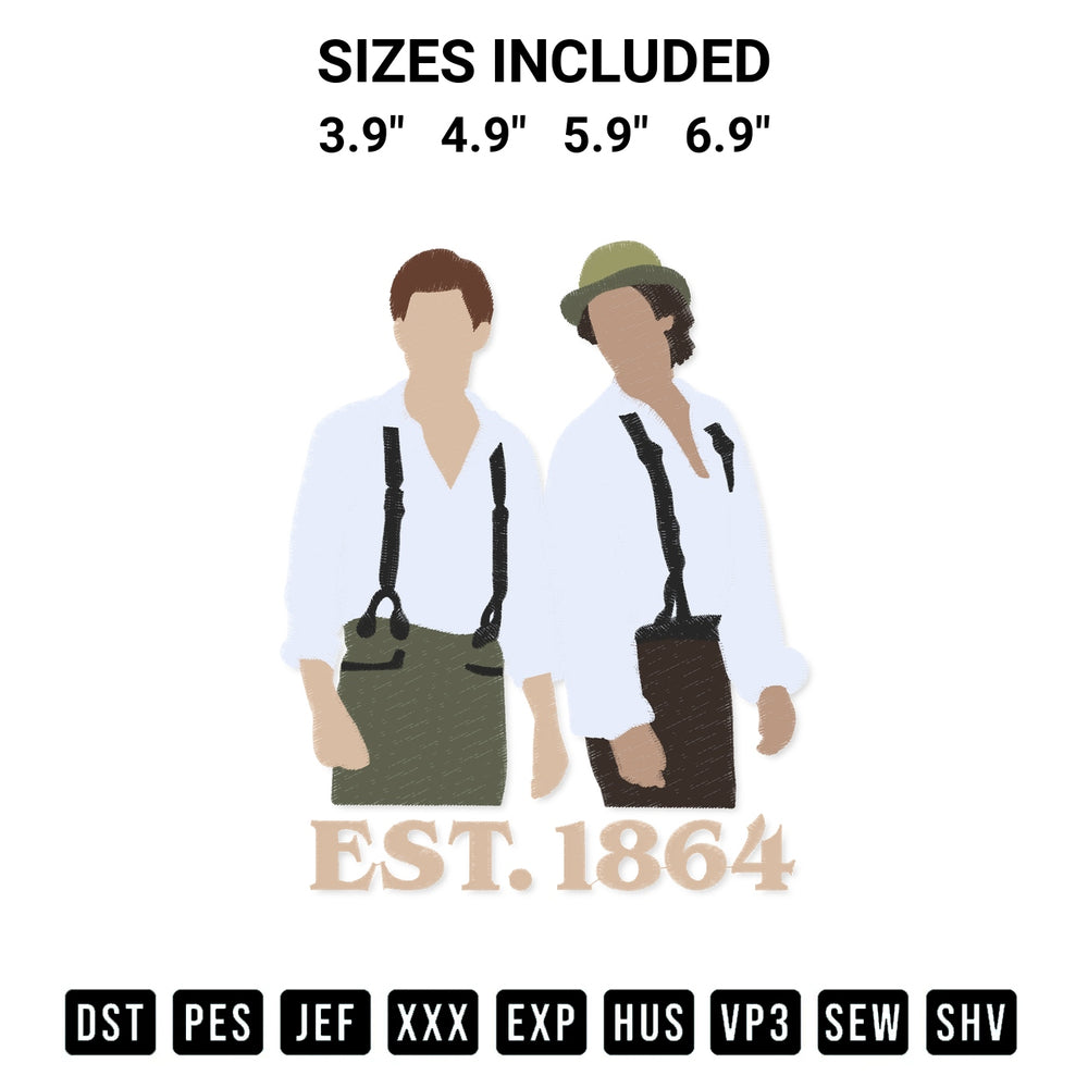 Discover the perfect addition to your crafting collection: Salvatore Brothers Embroidery Design embroidery file. Instantly available at Designspacks.com. Available sizes: 3.9", 4.9", 5.9", 6.9".