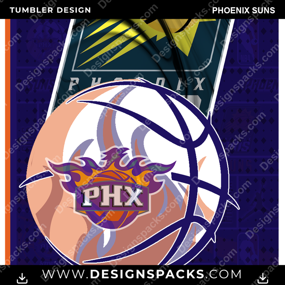 Basketball Posters Phoenix Suns Tumbler Digital Wrap Design
