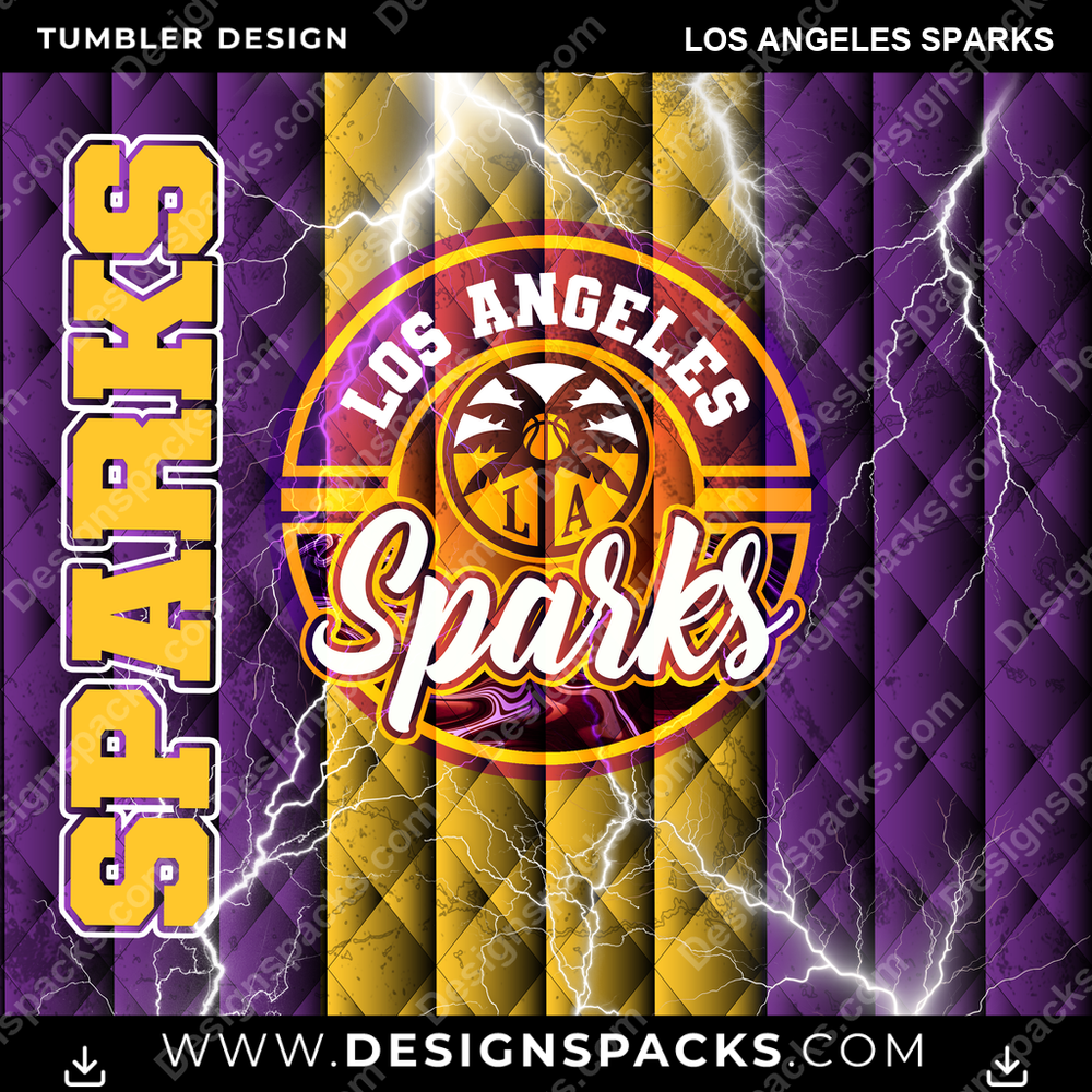 Basketball Diamond Los Angeles Sparks Tumbler Digital Wrap Design