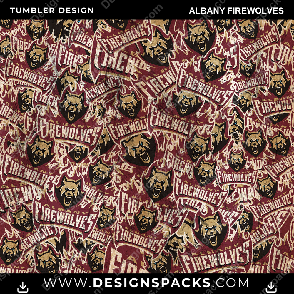 Lacrosse Logo BG Albany FireWolves Tumbler Digital Wrap Design