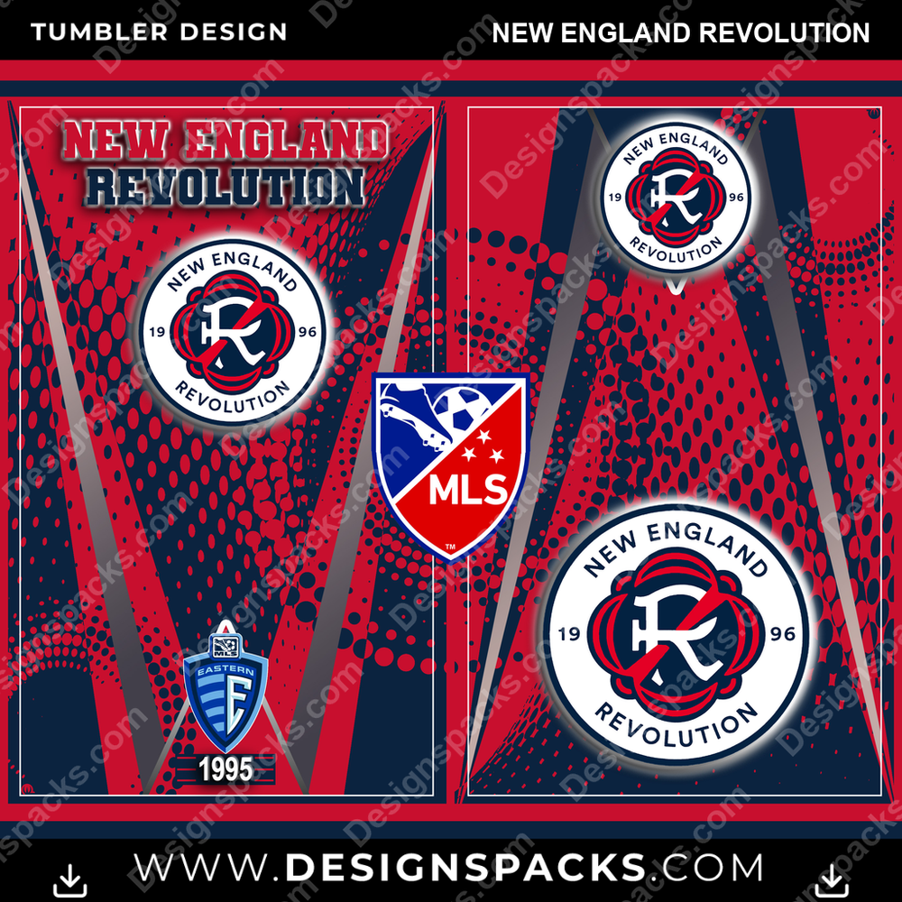 US Soccer Team Logo New England Revolution Tumbler Digital Wrap Design Download