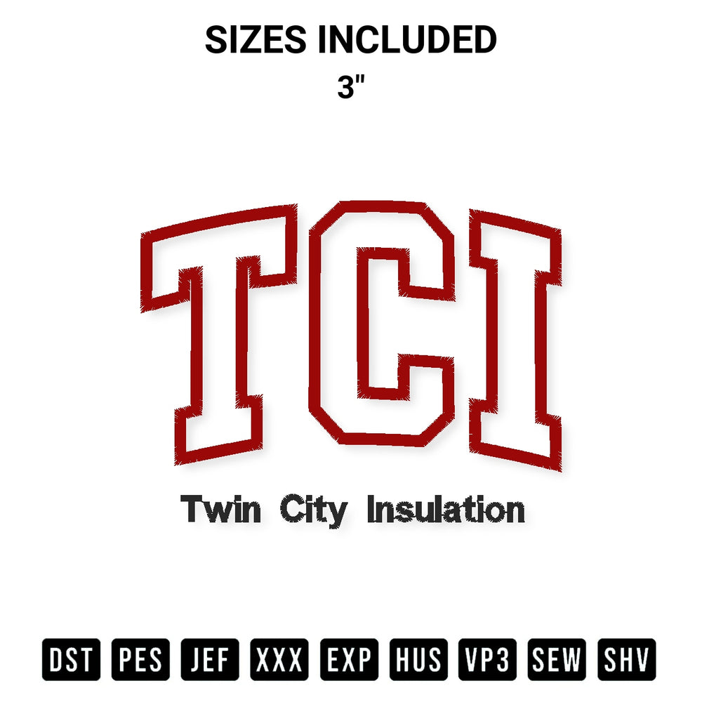 Looking for the perfect pattern? Download the Twin City Insulation Applique Embroidery Design embroidery design today at Designspacks.com. Crisp, clean stitching guaranteed. Available sizes: 3".