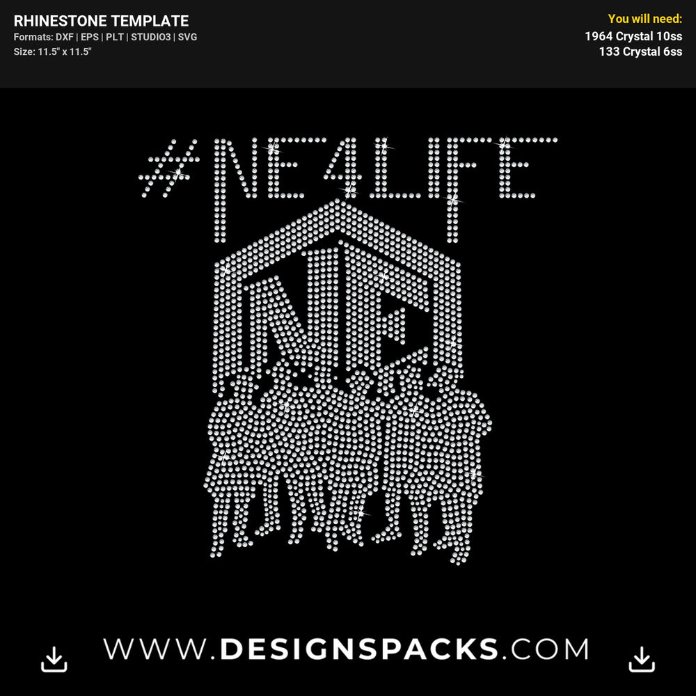 New Edition 6Guys Ne4Life Rhinestone Digital Template