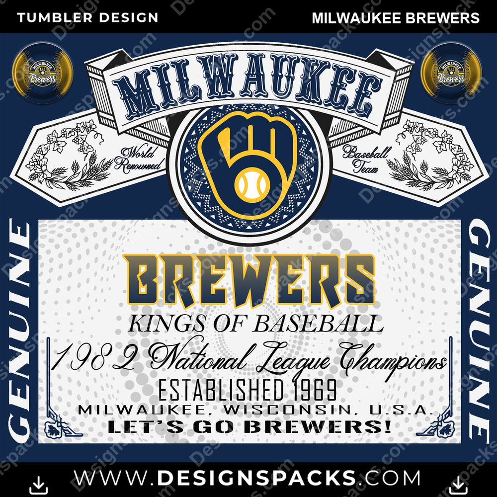 Baseball Budweiser Milwaukee Brewers Thermobecher digitales Wickeldesign