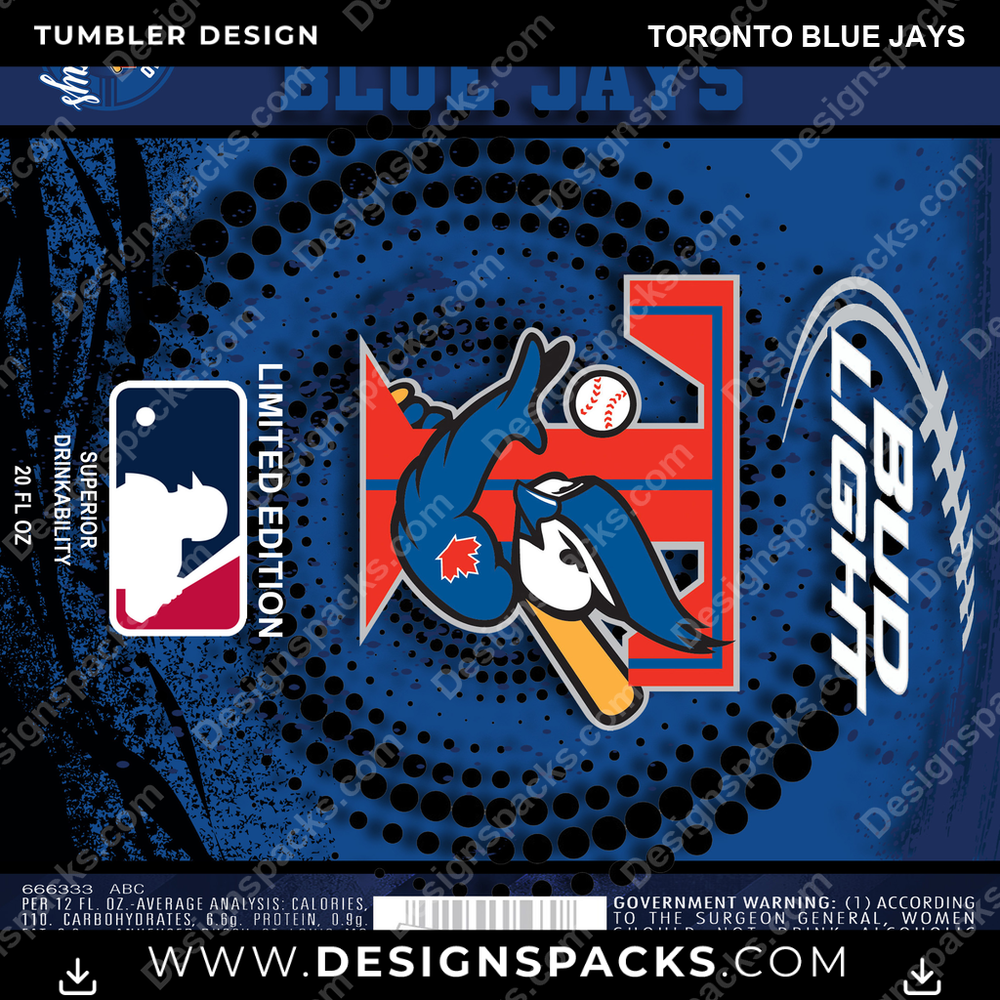 Baseball Bud Toronto Blue Jays Trinkbecher Digitales Wrap Design