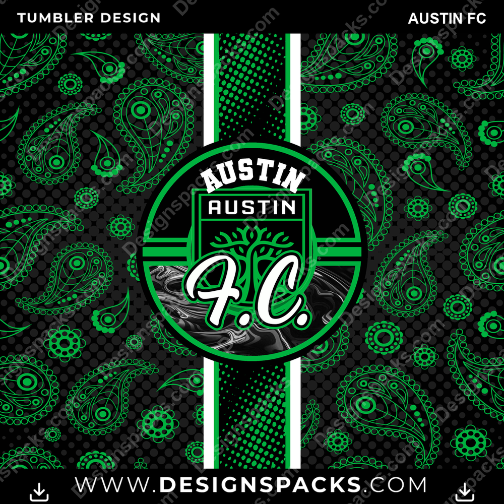 Soccer Handkerchief Austin FC Tumbler Digital Wrap Design