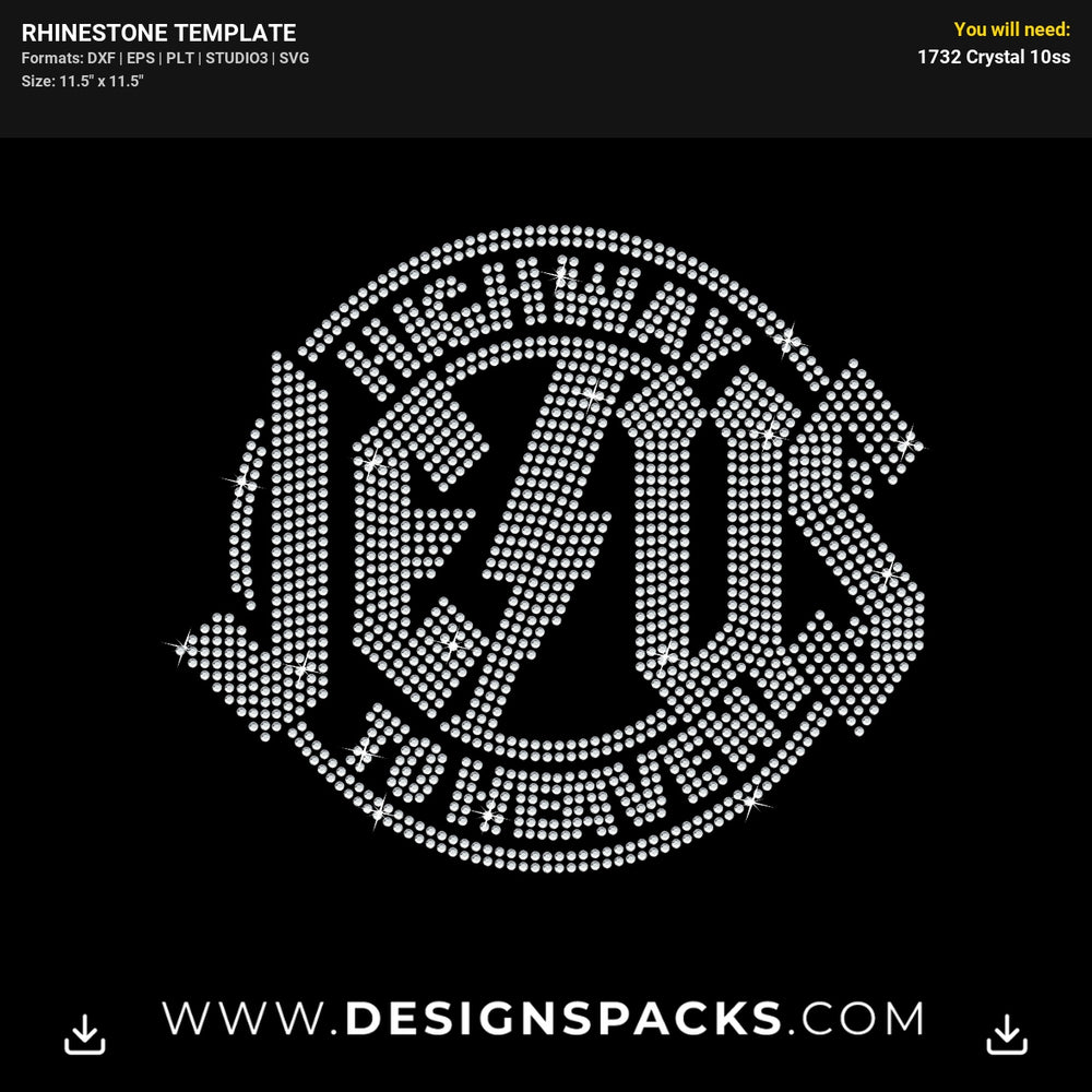 Highway Jesus To Heaven Rhinestone Digital Template