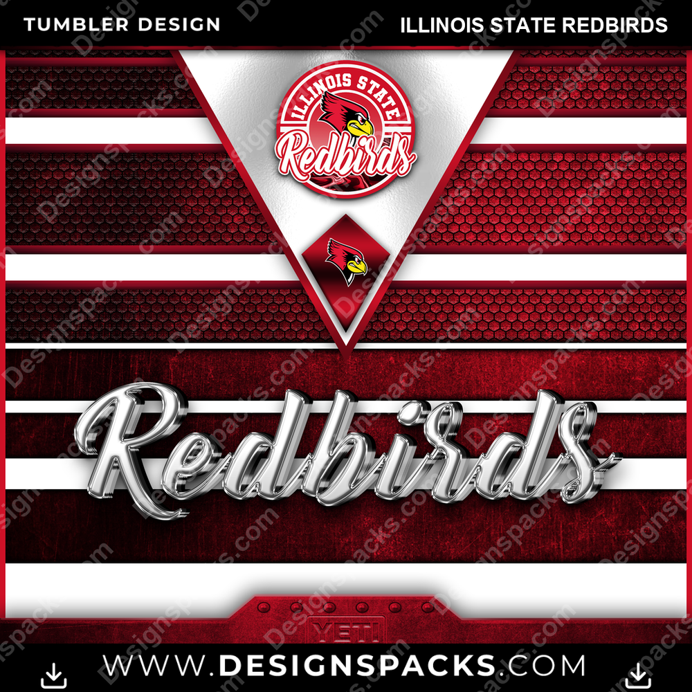 College Sport YETI Illinois State Redbirds NCAA College Sport Tumbler Digital Wrap Design Download