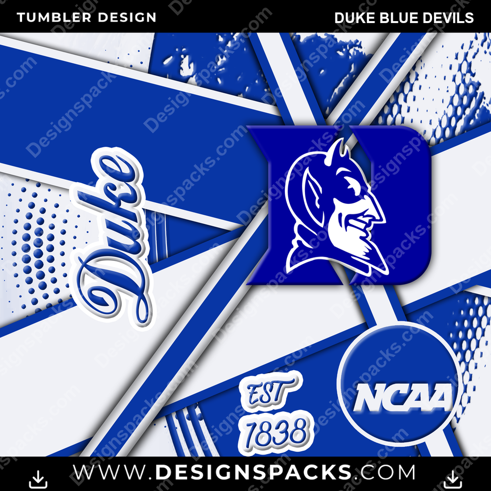 College Sport Team Sport Duke Blue Devils Tumbler Digital Wrap Design