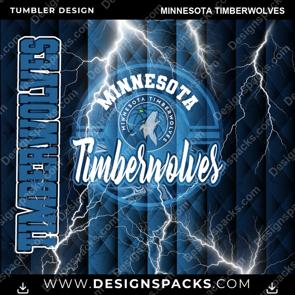 Basketball Diamond Minnesota Timberwolves Tumbler Digital Wrap Design