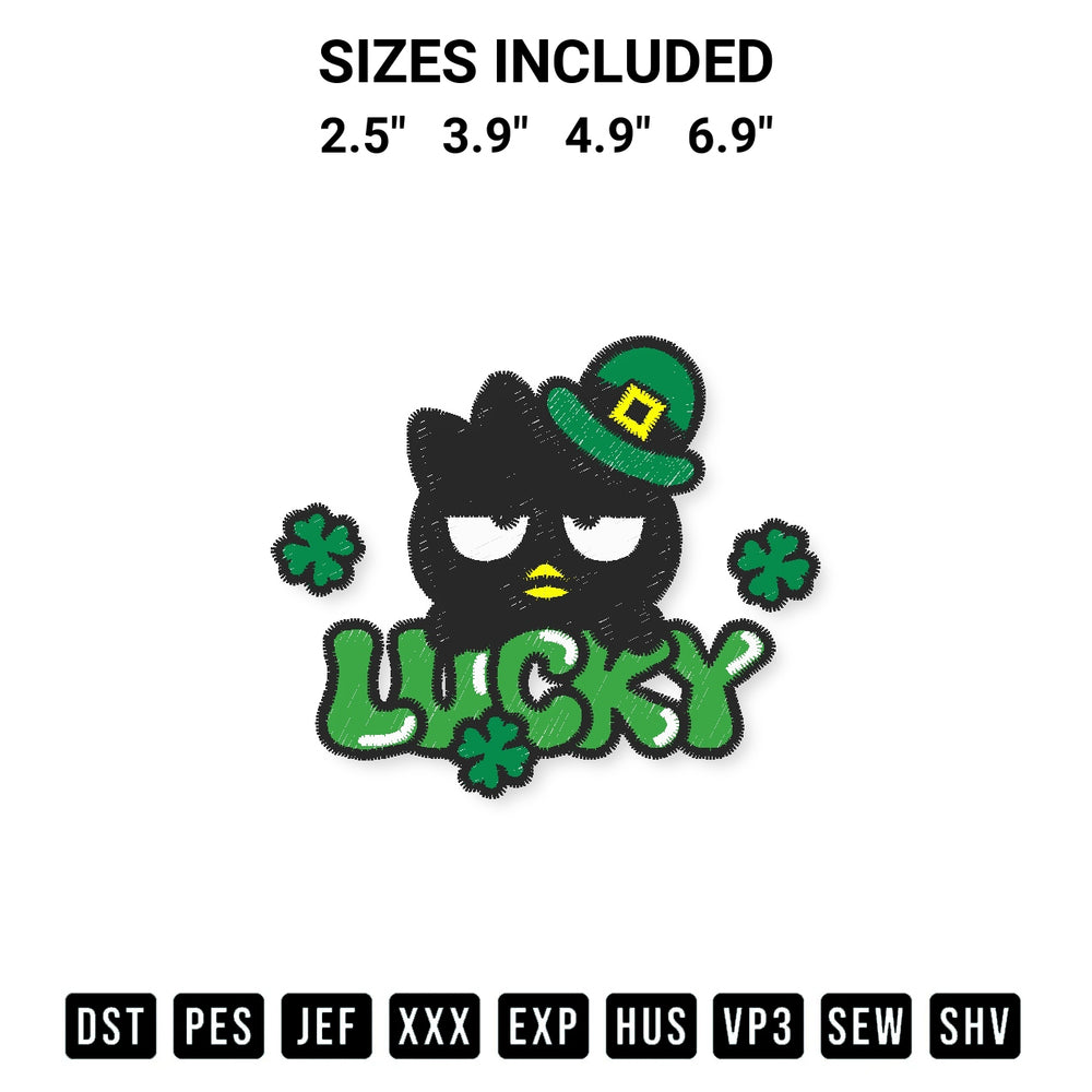 Stitch like a pro with the Lucky Badtz Maru St Patricks Day Embroidery Design embroidery pattern from Designspacks.com. High-quality digital machine embroidery file. Available sizes: 2.5", 3.9", 4.9", 6.9".