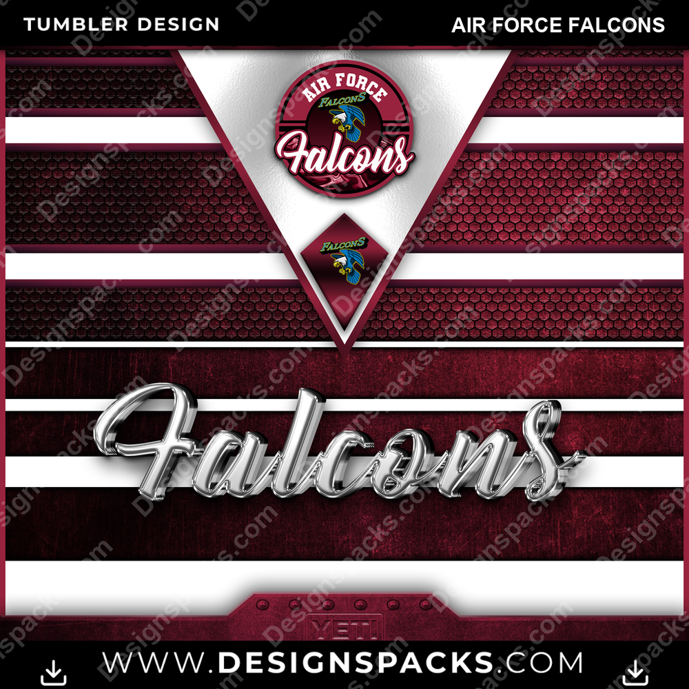 College Sport YETI Air Force Falcons NCAA College Sport Tumbler Digital Wrap Design Download