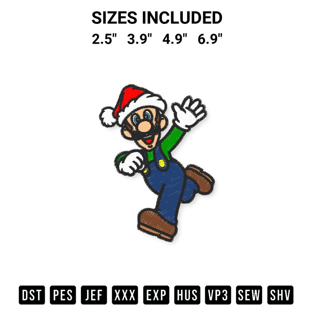 Create amazing crafts with the Mario Santa Waving Hand Embroidery Design embroidery file. High-quality digital download from Designspacks.com, perfect for beginners and pros. Available sizes: 2.5", 3.9", 4.9", 6.9".