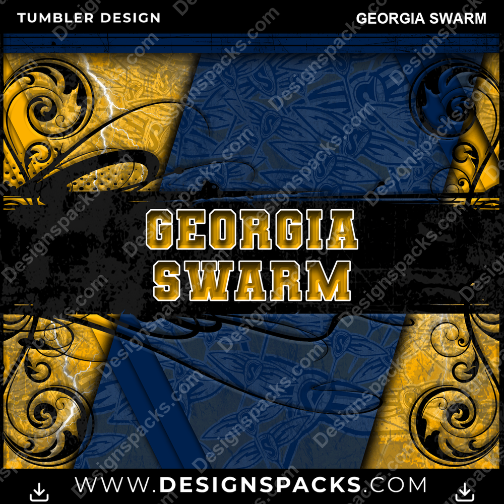 Lacrosse Elegant Georgia Swarm Tumbler Digital Wrap Design