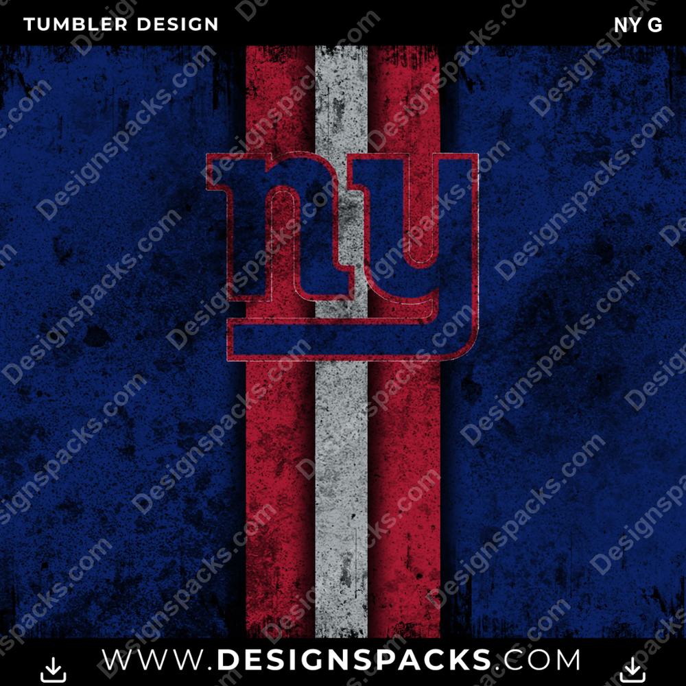 Football Grunge Style NY G NFL Football Tumbler Digital Wrap Design Download