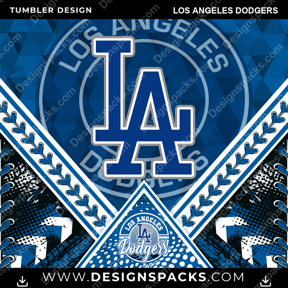 Baseball Diamond Los Angeles Dodgers Tumbler Digital Wrap Design