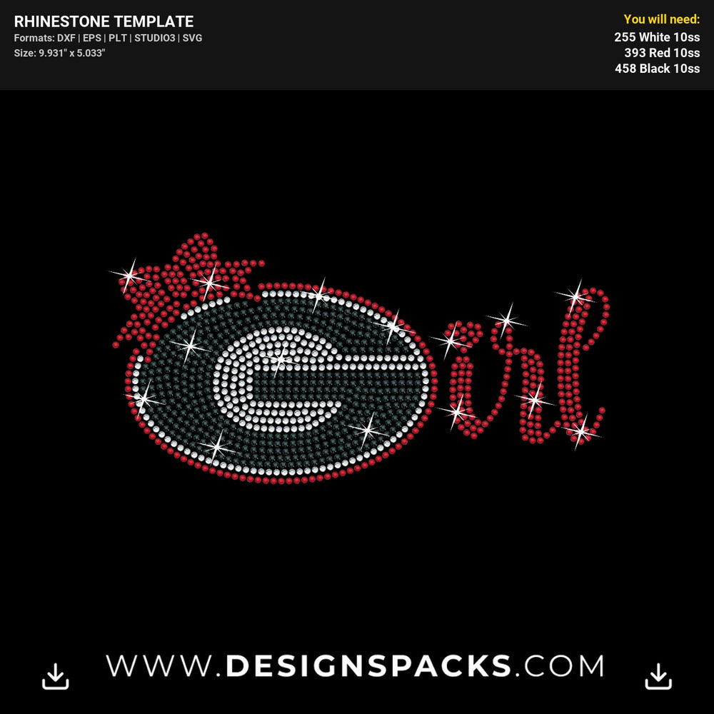 Green Bay Packers  Womens Football Bow Sports Fan Rhinestone Digital Template