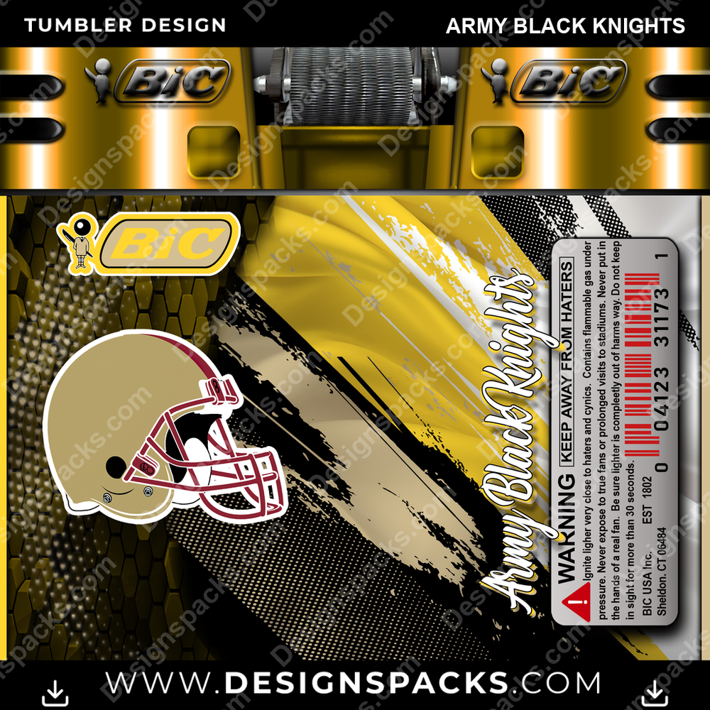 College Sport BIC Lighter Army Black Knights NCAA College Sport Tumbler Digital Wrap Design Download