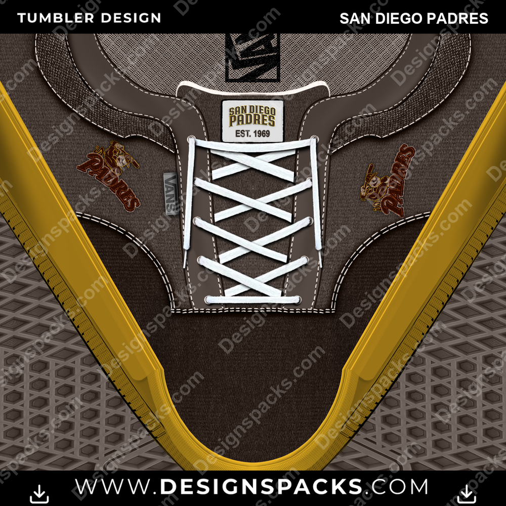Baseball VANS Atwood DX San Diego Padres Tumbler Digital Wrap Design