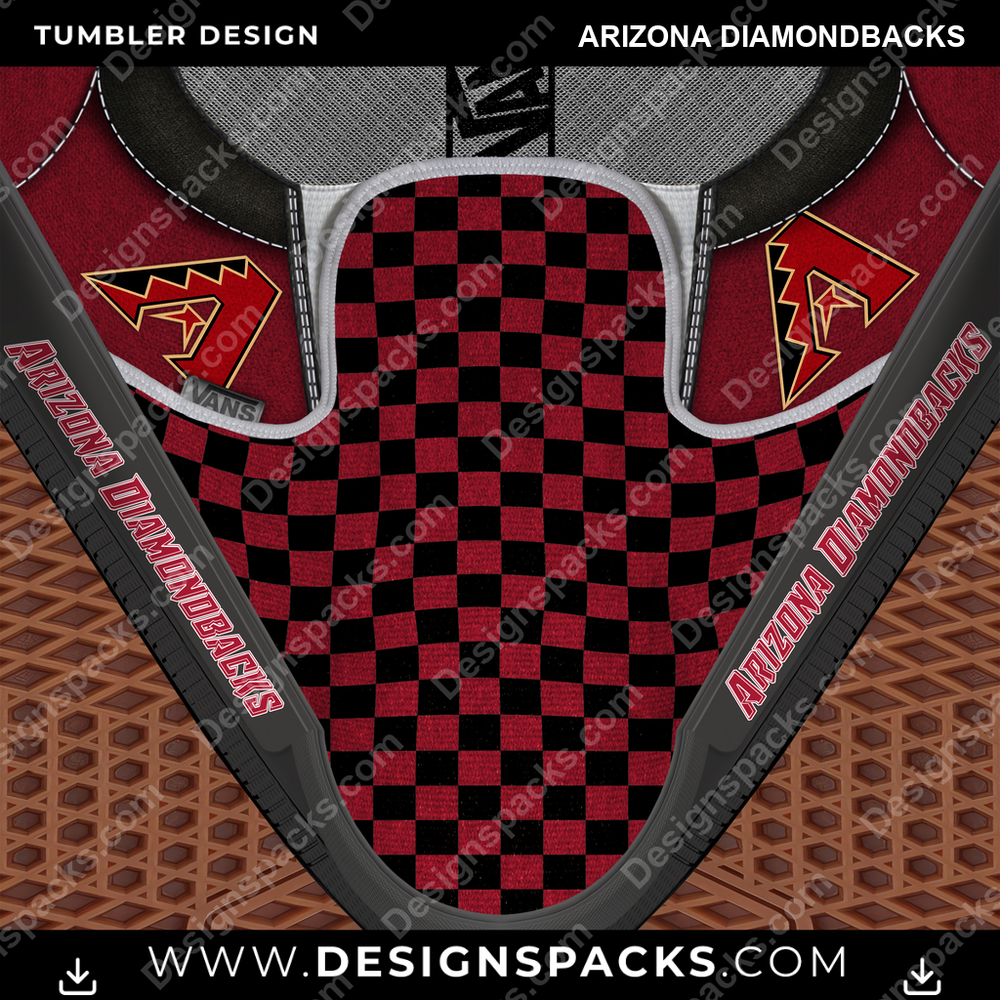 Baseball Vans Classic Arizona Diamondbacks Tumbler Digital Wrap Design