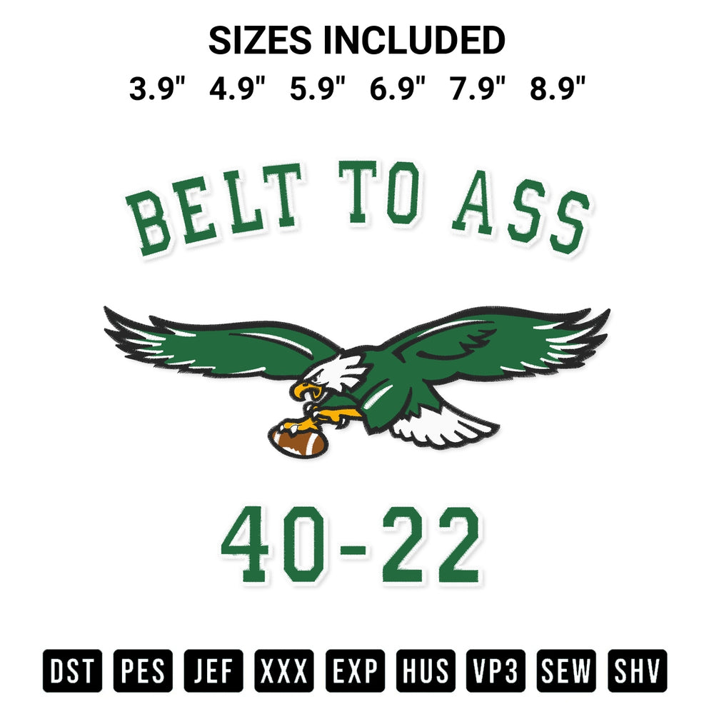 Stitch like a pro with the Belt To Ass 40 22 Embroidery Design embroidery pattern from Designspacks.com. High-quality digital machine embroidery file. Available sizes: 3.9", 4.9", 5.9", 6.9", 7.9", 8.9".