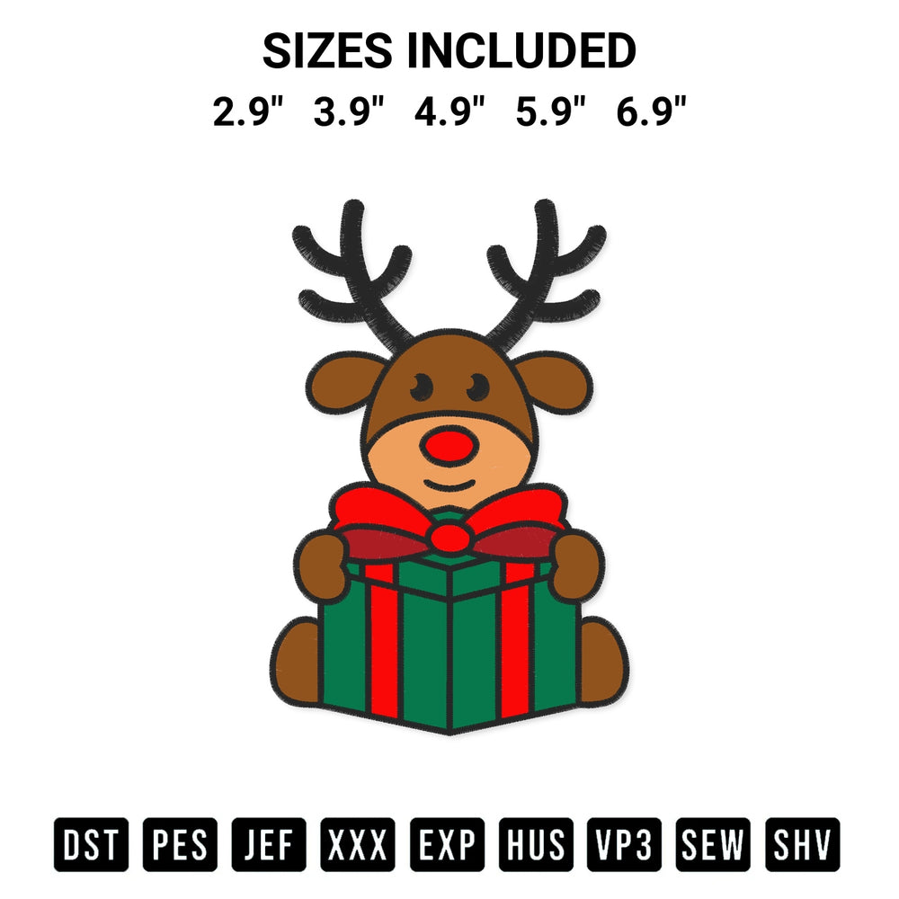 Get the Boy Reindeer With Christmas Gift Embroidery Design embroidery design for your custom crafts! Premium digitized files available for instant download at Designspacks.com. Available sizes: 2.9", 3.9", 4.9", 5.9", 6.9".