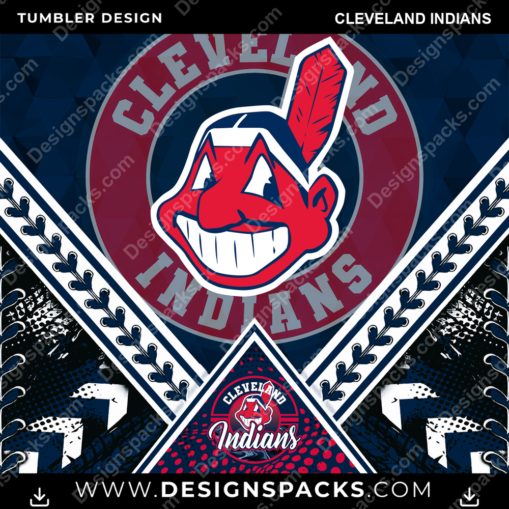 Baseball Diamond Cleveland Indians Tumbler Digital Wrap Design