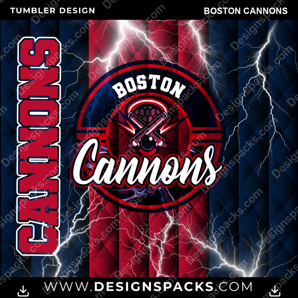 Lacrosse Diamond Boston Cannons Tumbler Digital Wrap Design