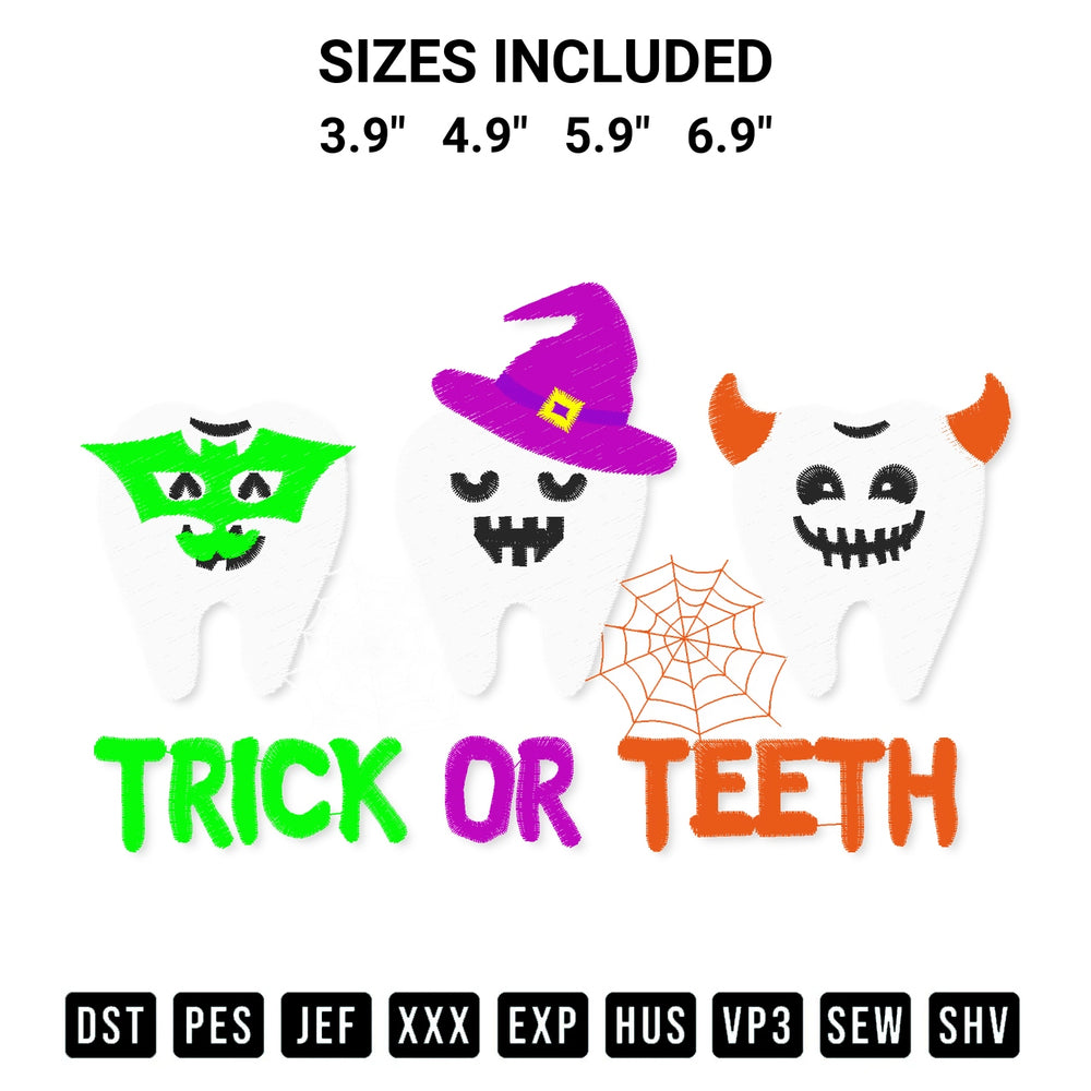 Elevate your next project with our Trick Of Teeth Embroidery Design embroidery file. Shop high-quality digital patterns instantly at Designspacks.com. Available sizes: 3.9", 4.9", 5.9", 6.9".