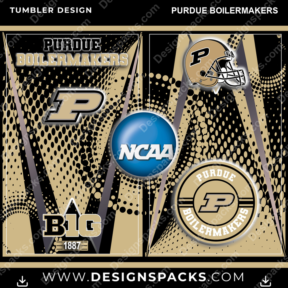 College Sport Team Logo Purdue Boilermakers Tumbler Digital Wrap Design